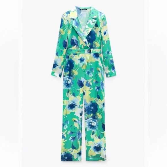 NWT Zara Floral Satin Jumpsuit - blogger favorite - Picture 5 of 8